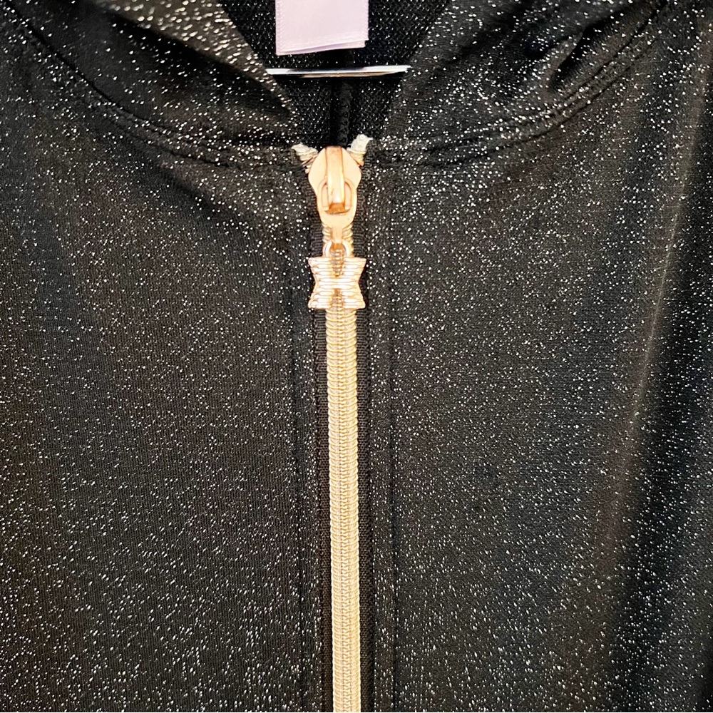 SAVAGE x FENTY Sleep & Shine Hooded Onesie in black silver shine lurex Sz M - Picture 11 of 11
